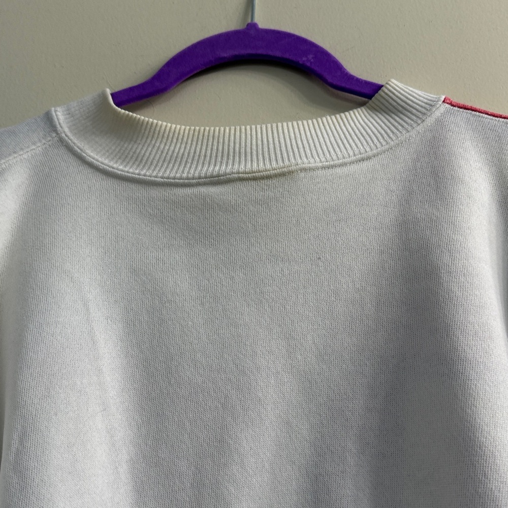 Global Flag Print Crewneck Sweater - White - Picture 5 of 6